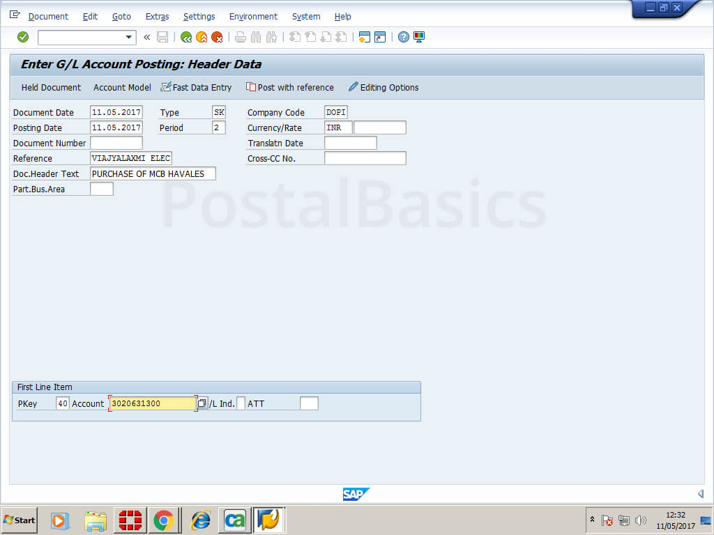 Cash conveyance or Office Expense in SAP Module of Post Office