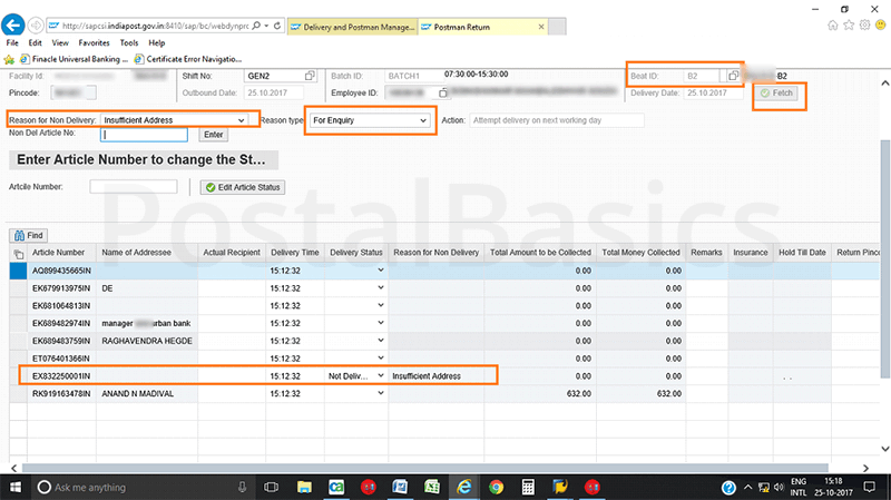 Accountable Mails Individual - DPMS Process