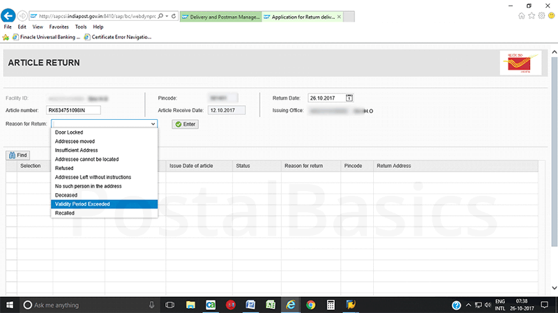 Accountable Mails Individual - DPMS Process