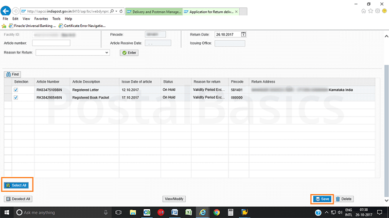 Accountable Mails Individual - DPMS Process