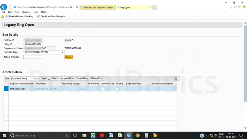 Accountable Mails Individual - DPMS Process