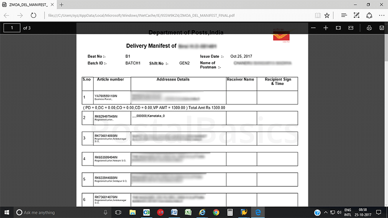 Accountable Mails Individual - DPMS Process