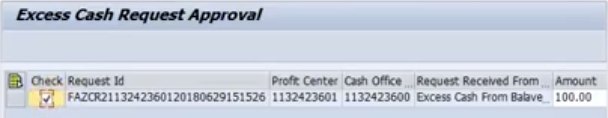 excess cash-request-approval