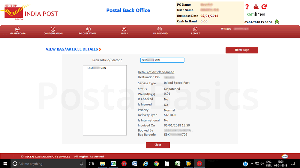 IPVS - Indian Post Visibility System