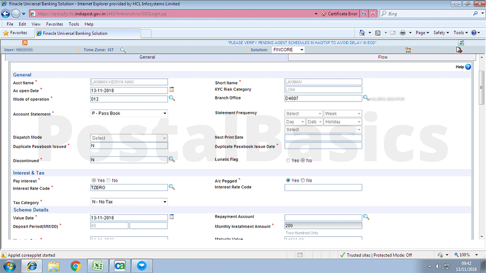 RICT How to open a RD account