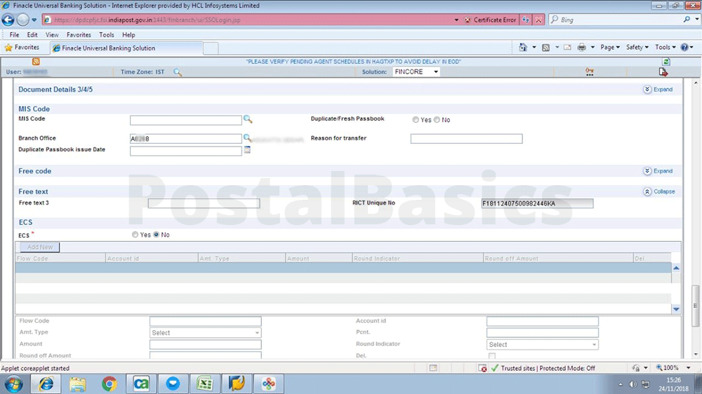 RICT How to open a TD account